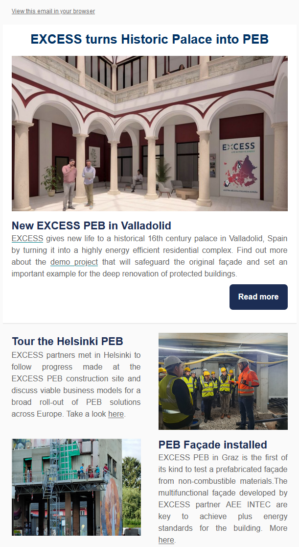 Newsletter #6 - Exclusive Tours, Progress and Results from EXCESS PEB sites
