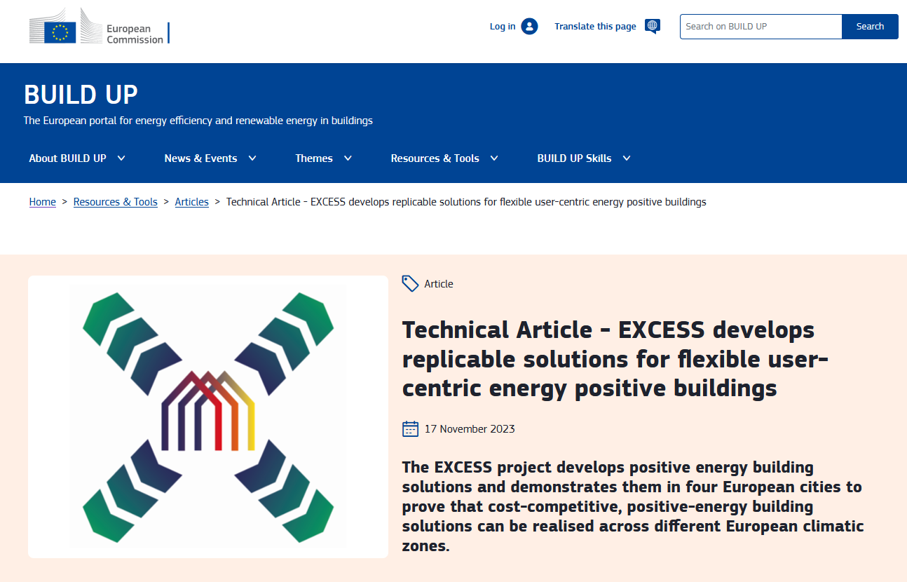 Technical Article - EXCESS develops replicable solutions for flexible user-centric energy positive buildings